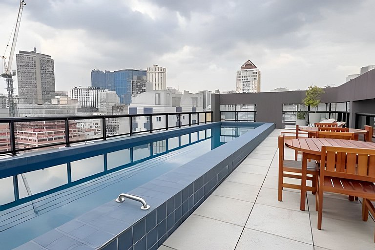 Studio Moderno com Sacada no coração de São Paulo