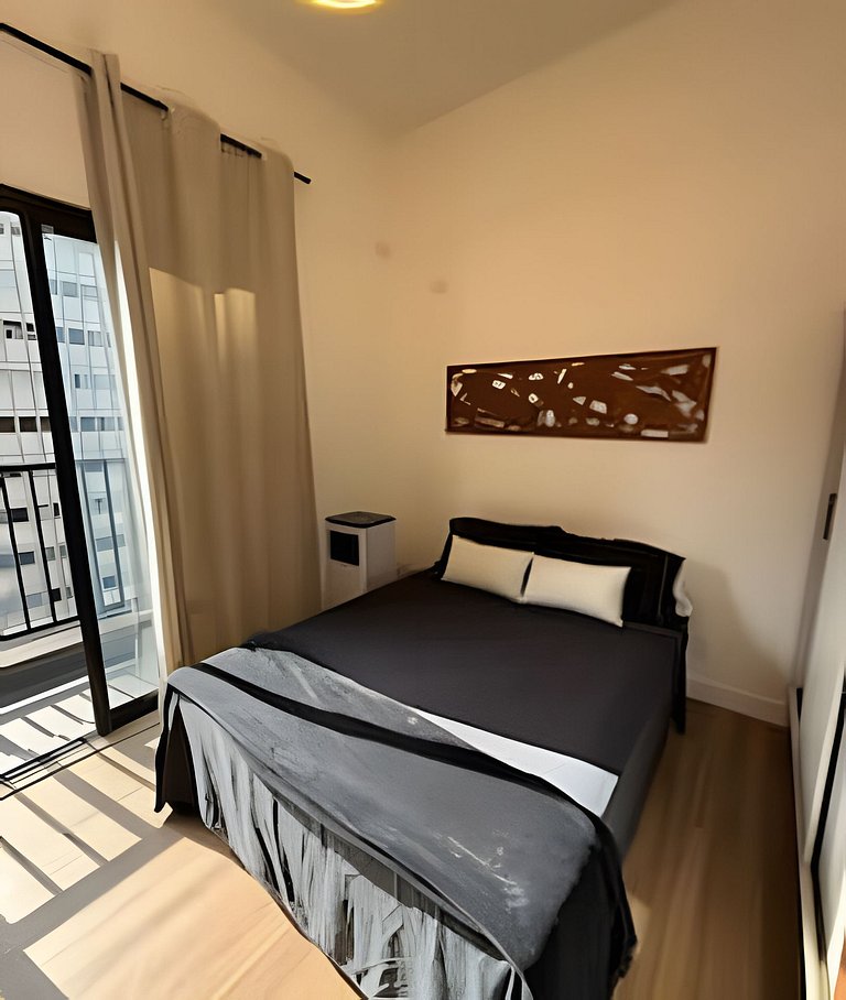 Studio Moderno com Sacada no coração de São Paulo