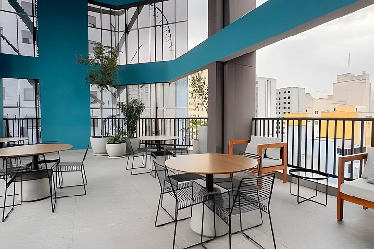 Studio Moderno com Sacada no coração de São Paulo