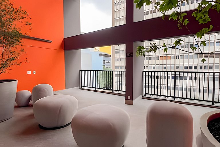 Studio Moderno com Sacada no coração de São Paulo